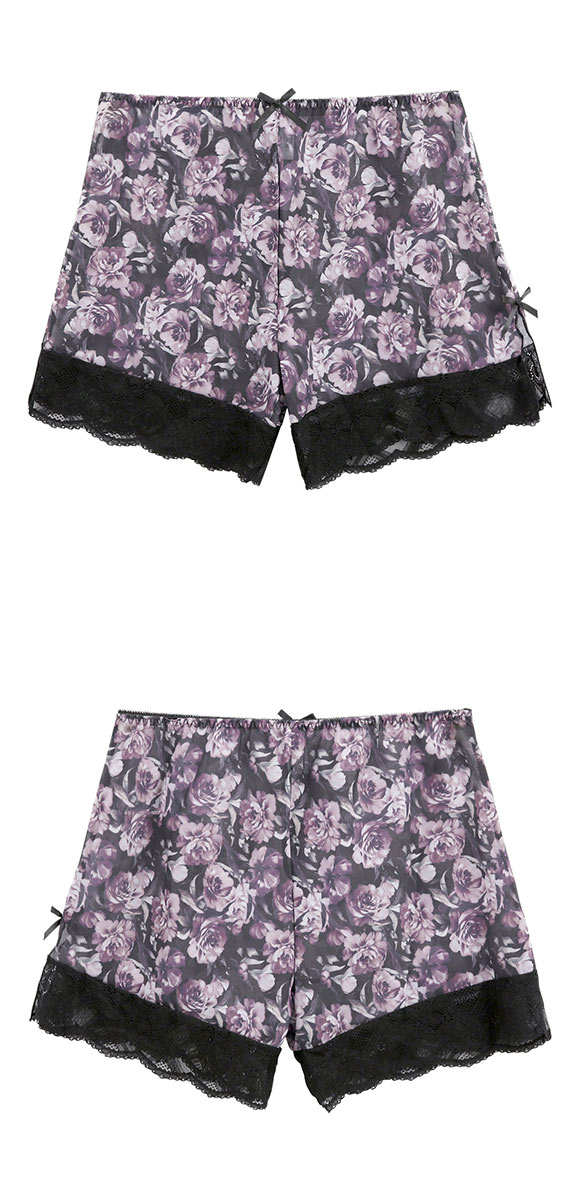 ピュアシェリ ローズプリントシフォン キャミ＆タップパンツ セットアップ M L 上下セット スリップ ベビードール PURECHERIE