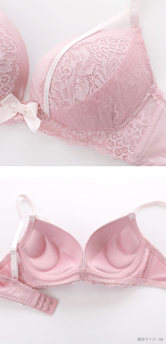 ピュアシェリ レーシークロステープ ノンワイヤー ブラセット M L LL ブラジャー ショーツ セット ワイヤレス 大きいサイズ PURECHERIE