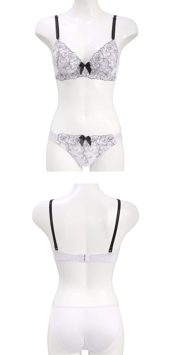 ピュアシェリ ラメチュールレース ノンワイヤー ブラセット M L LL ブラジャー ショーツ セット ワイヤレス 脇肉 PURECHERIE