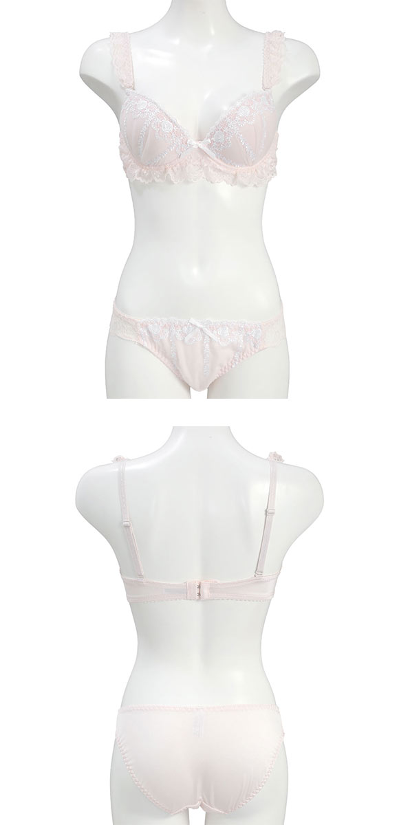 ピュアシェリ ロマンティックローズ ブラセット ABCD 谷間 盛り 脇寄せ ブラジャー ショーツ セット PURECHERIE