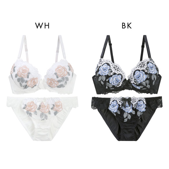 ピュアシェリ 脇高 ロイヤルローズ ブラセット ABCD 谷間 盛り 脇寄せ ブラジャー ショーツ セット PURECHERIE