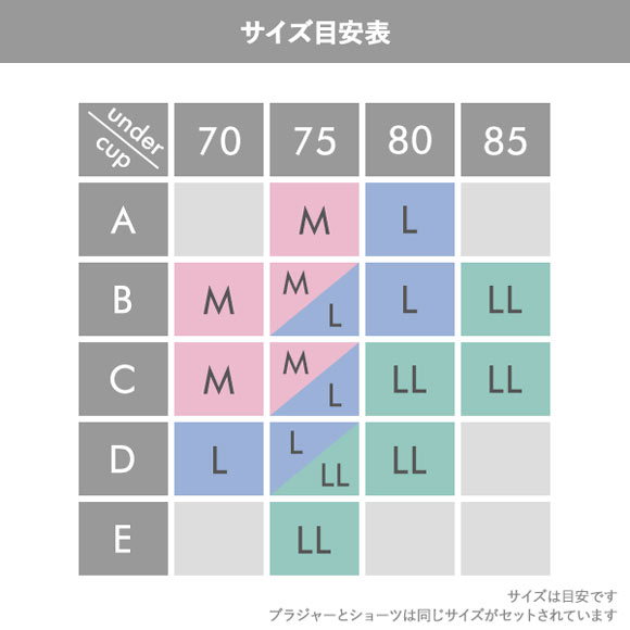 ピュアシェリ ガーリーフラワー ノンワイヤー ブラセット M L LL ブラジャー ショーツ セット ワイヤレス PURECHERIE