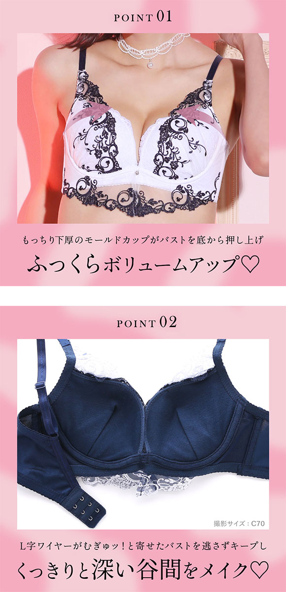 エクラ 脇高 ムーディアラベスク ブラセット ABCD70-85 脇肉 谷間 脇寄せ L字 盛り ブラジャー ショーツ セット ECLAT