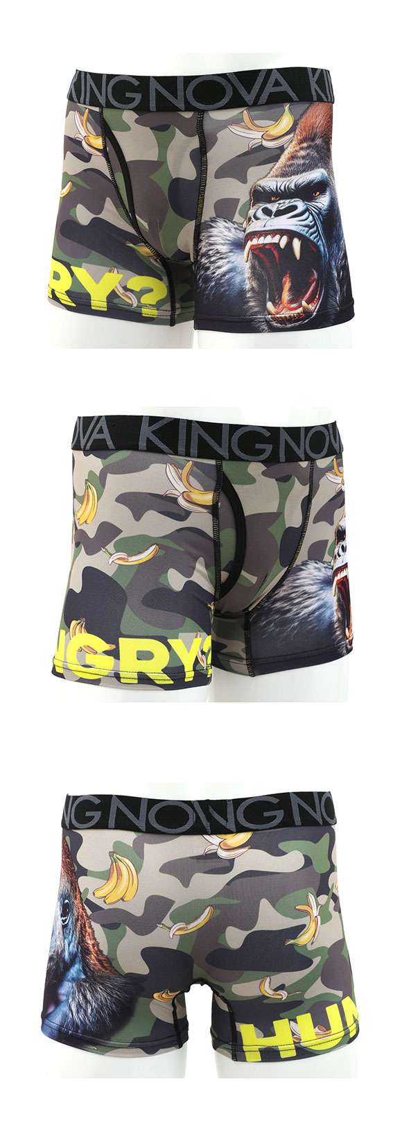 キングノバ BIGゴリラ ボクサーパンツ メンズ 前あき  M L LL ストレッチ プリント 大きいサイズ 贈り物 ギフト KING NOVA