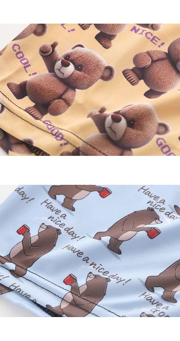 キングノバ くまセット ボクサーパンツ 3枚組 メンズ 前あき 3点セット 3P ストレッチ プリント 大きいサイズ KING NOVA お得