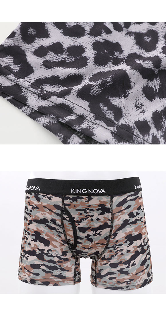 キングノバ ワイルドセット ボクサーパンツ 3枚組 メンズ 前あき 3点セット 3P ストレッチ プリント 大きいサイズ KING NOVA お得