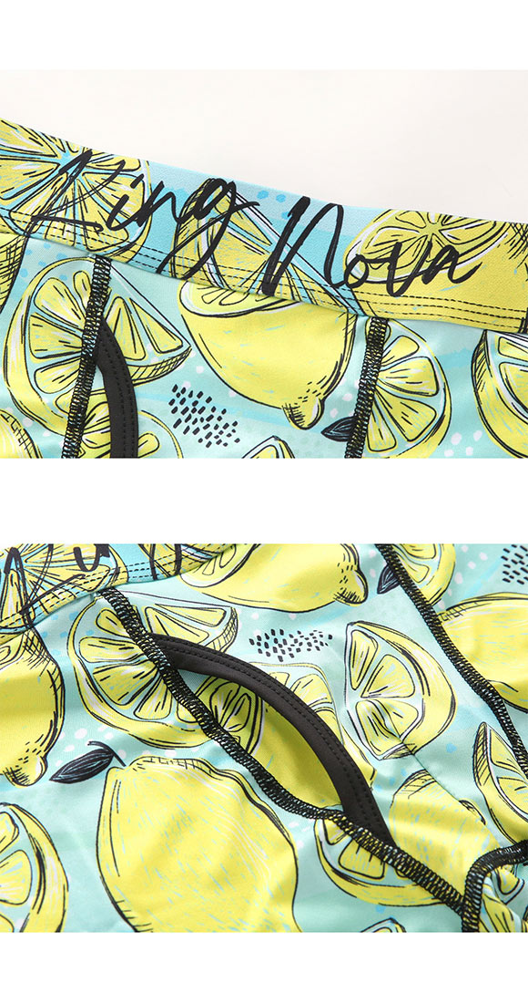 キングノバ レモン柄 冷感ボクサーパンツ メンズ 前開き M L LL 接触冷感 ひんやり 涼しい 快適 KING NOVA ストレッチ プリント