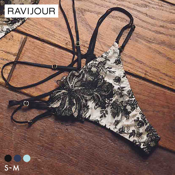 ラヴィジュール ソワリス ストレッチレース Tバックショーツ SM セクシー バックレース 透け 総レース ソング タンガ RAVIJOUR