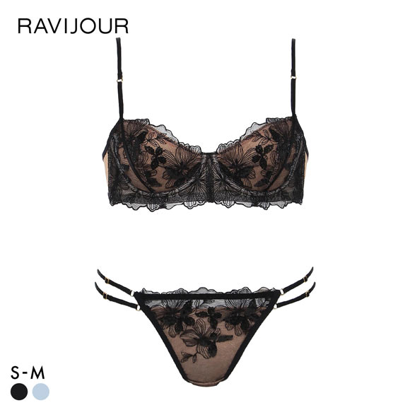 ラヴィジュール MINAMOコラボ グロウレース ブラ＆ショーツセット ブラジャー スタンダードショーツ セクシー RAVIJOUR