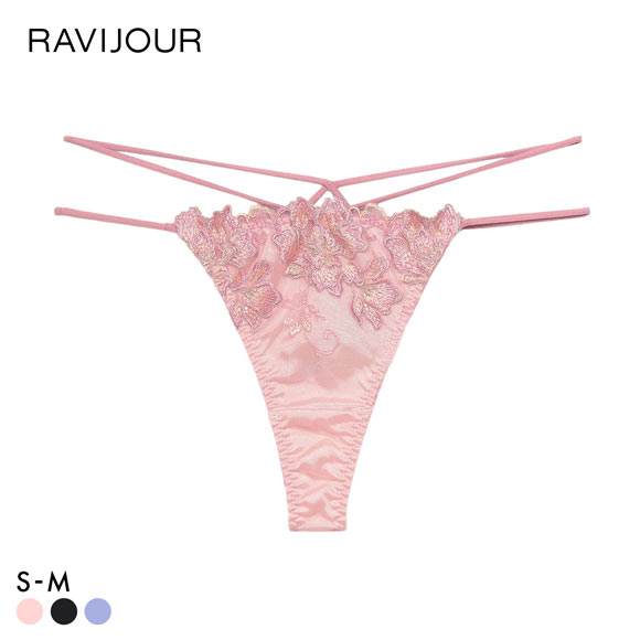 ラヴィジュール マルヴァ エンブロイダリーレースTバック ソング Tショーツ SM バックレース 透け RAVIJOUR