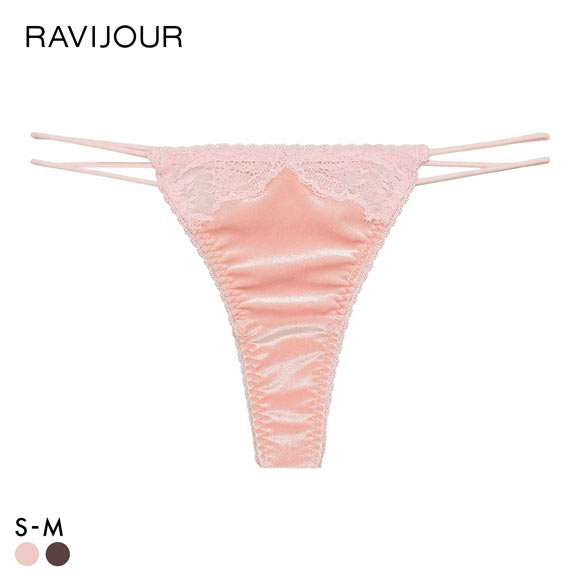 ラヴィジュール ベルベットニュイ Tバックショーツ ソング タンガ SM バックレース 透け RAVIJOUR