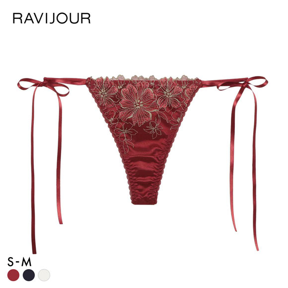 ラヴィジュール アルミラ サイドリボン Tバックショーツ 紐パン Tバック ソング タンガ SM バックレース 透け セクシー RAVIJOUR