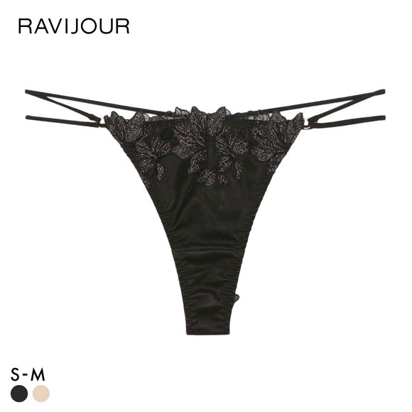 ラヴィジュール フィオナ エンブロイダリーレース Tバックショーツ ソング タンガ セクシー SM バックレース 透け RAVIJOUR