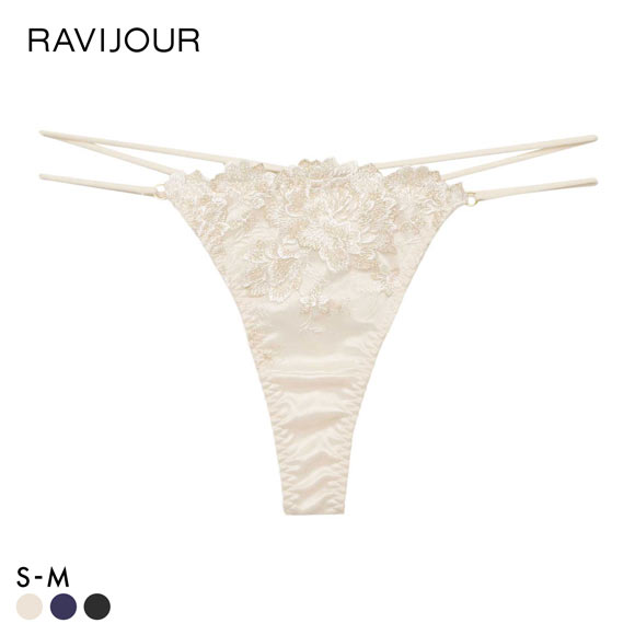 ラヴィジュール パルフルール エンブロイダリーレース Tバックショーツ ソング タンガ SM セクシー バックレース 透け RAVIJOUR