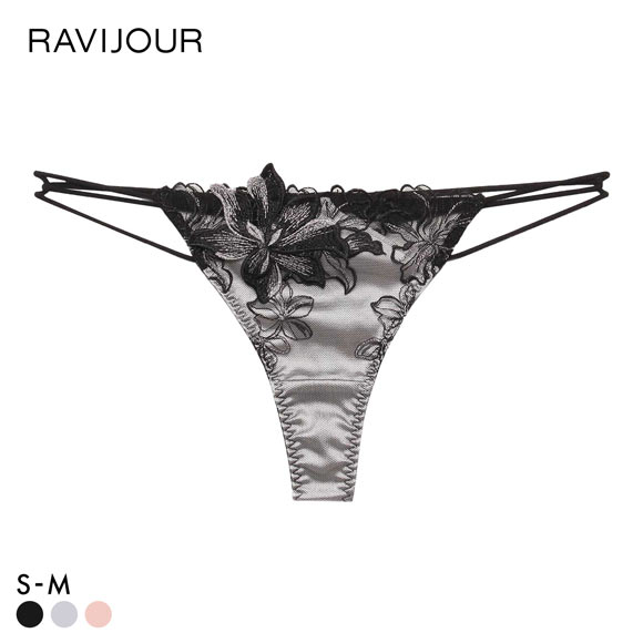 ラヴィジュール ヴェリシア エンブロイダリーレース Tバックショーツ ソング タンガ SM セクシー バックレース 透け RAVIJOUR