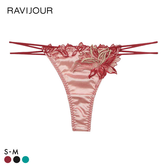 ラヴィジュール エルザ エンブロイダリーレース Tバックショーツ ソング タンガ SM セクシー バックレース 透け RAVIJOUR