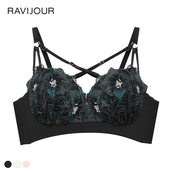 ラヴィジュール エリザべス ボムフィット ノンワイヤーブラジャー BCDE 盛り 谷間 バストアップ リフトアップ RAVIJOUR