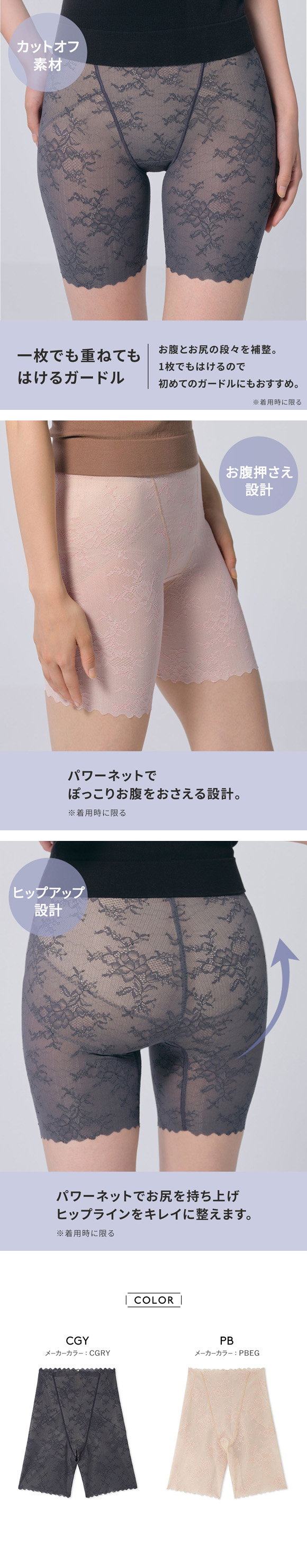 バレリット 一枚でも重ねても履けるガードル Ballelite