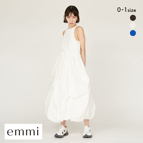 エミ 膨れジャガードカットドッキングワンピース emmi