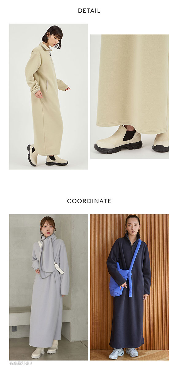 エミ セットアイテム eco ストール付きフリースワンピース emmi