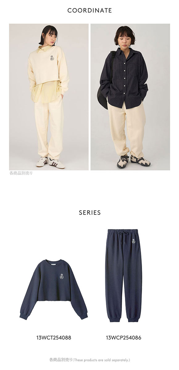 エミ エンブレムロゴスウェットパンツ emmi