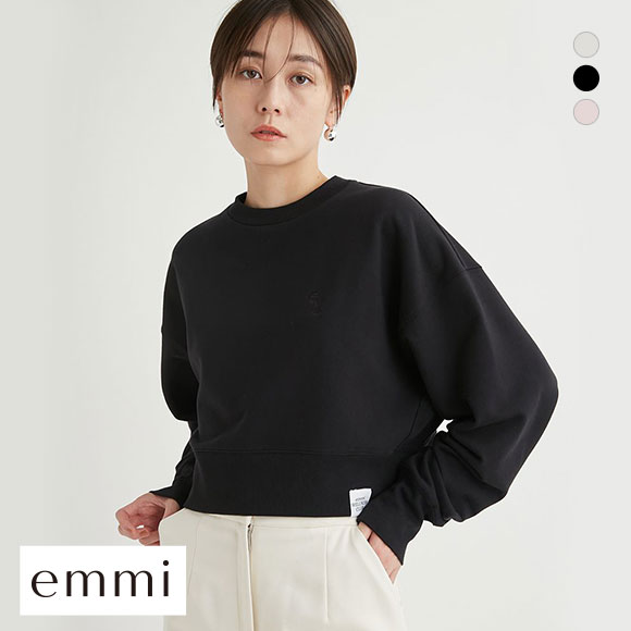 エミ オーガニックコットンewcロゴショートスウェット emmi