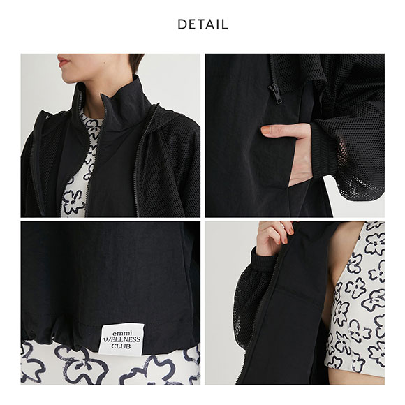 エミ メッシュレイヤードナイロンブルゾン emmi
