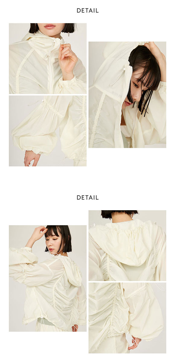 エミ ギャザーナイロンブルゾン emmi