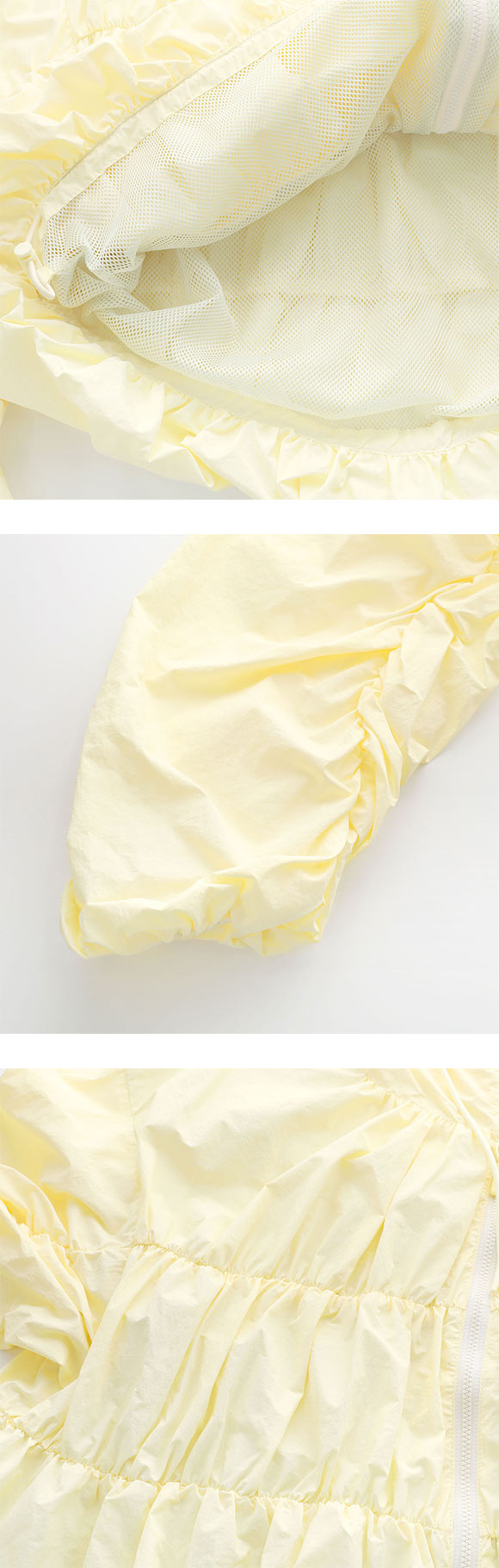 エミ Movique シャーリングブルゾン 撥水 UVカット 接触冷感 emmi