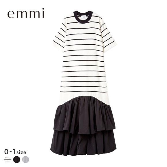 エミ ハーフスリーブニットドッキングワンピース emmi