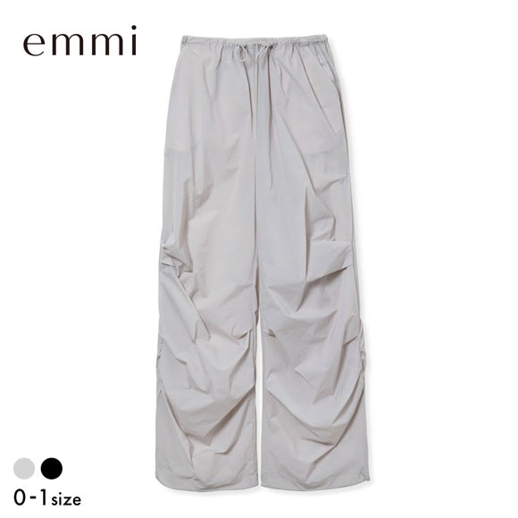 エミ ギャザーディテールナイロンイージーパンツ セットアップ対応 撥水 emmi
