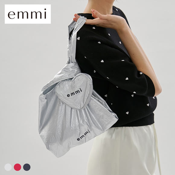 エミ ハートチャーム付きエコバッグ emmi