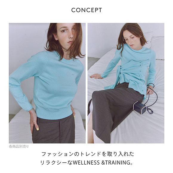 エミ ウール混emmiロゴクルーネックニットカーディガン emmi