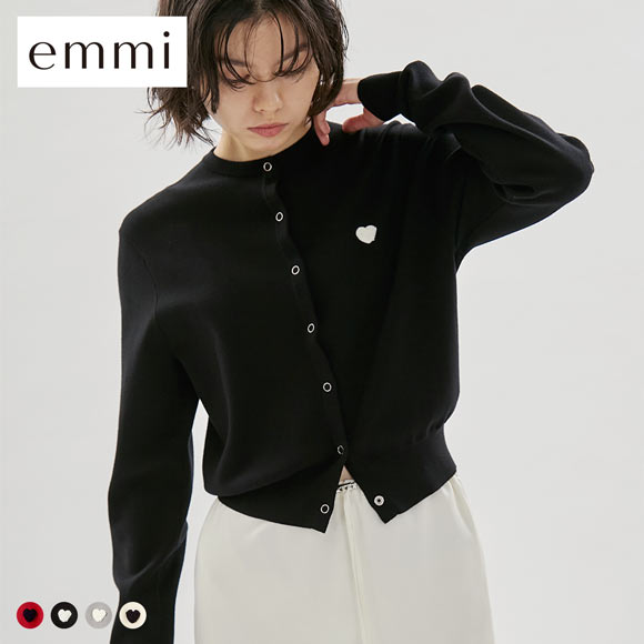 エミ HEART eco ハートニットカーディガン アンサンブル可能 emmi