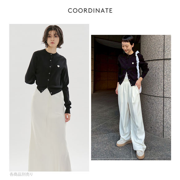 エミ HEART eco ハートニットカーディガン アンサンブル可能 emmi