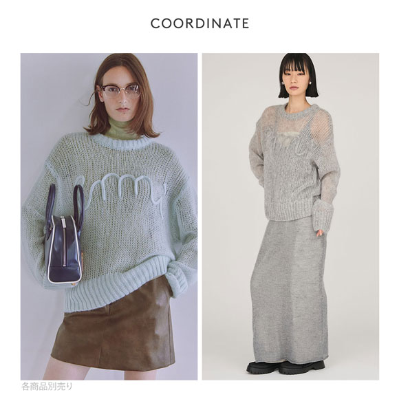 エミ emmiロゴモヘアニットトップス emmi