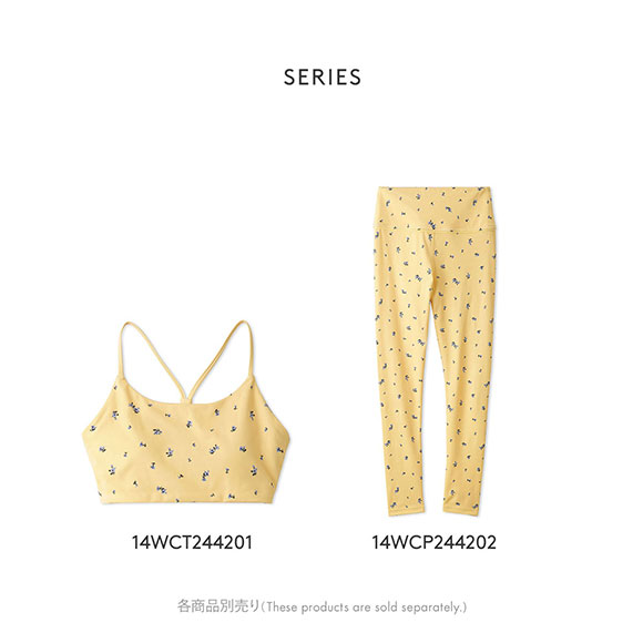 エミ WELLNESS&TRAINING ミニフラワーUVカットブラトップ ブラジャー ノンワイヤー スポーツブラ カップイン emmi