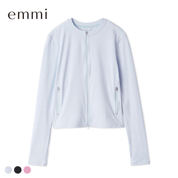 エミ Sustainaretch ジップアップトップス UVカット 接触冷感 emmi サステナレッチ