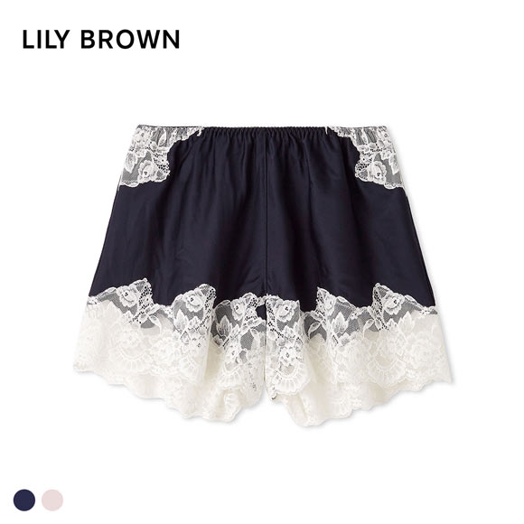 リリーブラウン ランジェリー サテンランジェリーショートパンツ LILY BROWN Lingerie