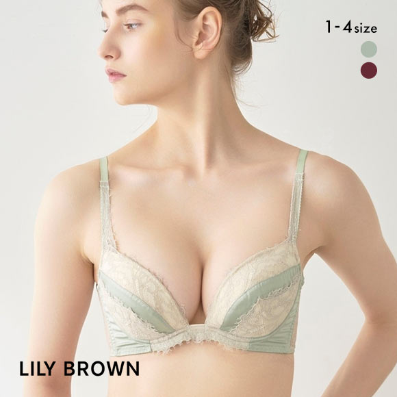 リリーブラウン LILY BROWN サテン アイラッシュレース ブラ ランジェリー ブラジャー 単品