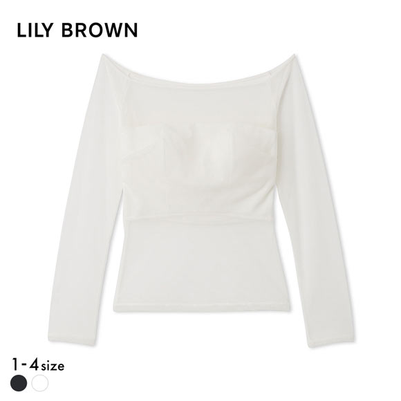 リリーブラウン ランジェリー シアーファンデノンワイヤー オフショルダートップス カップ付き LILY BROWN Lingerie