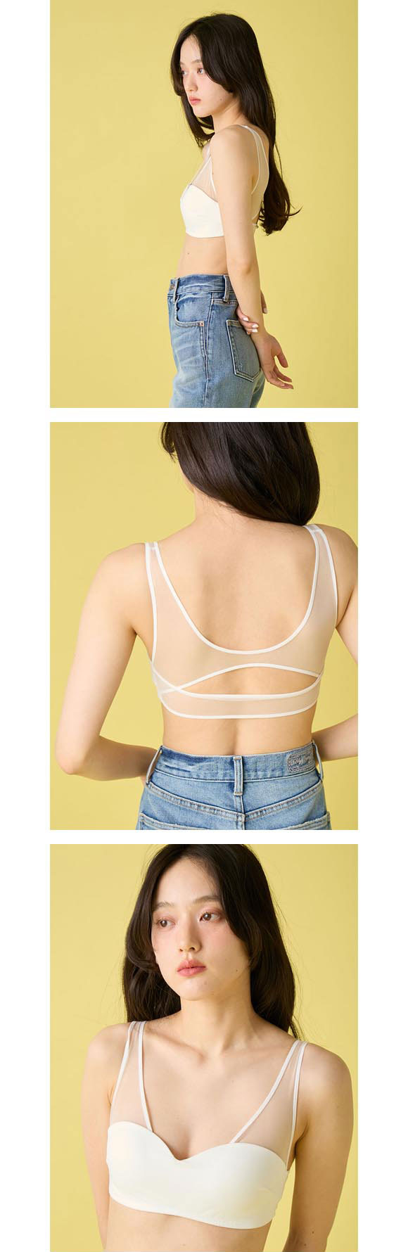 リリーブラウン ランジェリー シアーファンデノンワイヤー ハーフトップ カップ付き LILY BROWN Lingerie