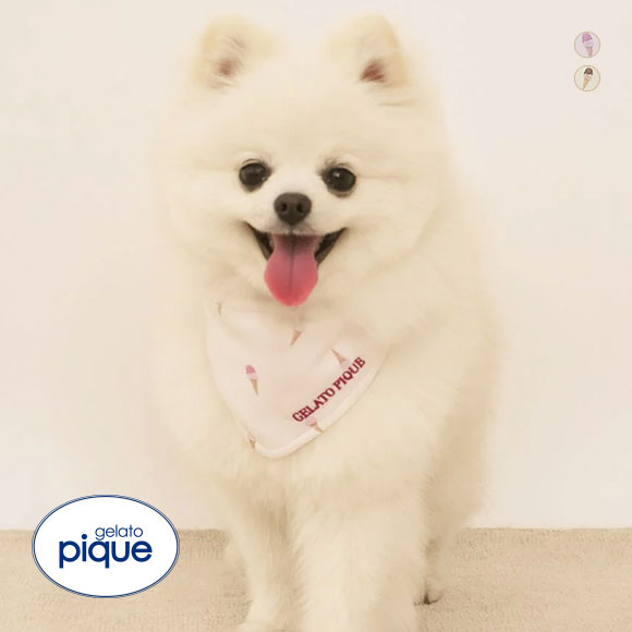 ジェラートピケ CAT&DOG アイス柄保冷剤入れバンダナ ジェラピケ gelato pique