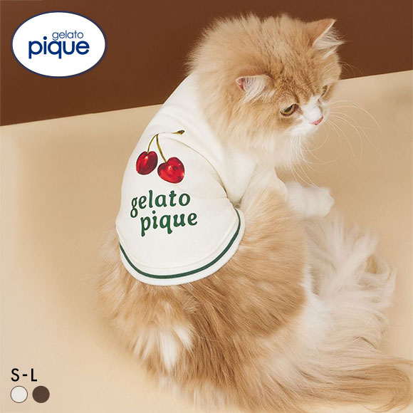 ジェラートピケ CAT&DOG チェリー柄裏毛プルオーバー ジェラピケ gelato pique
