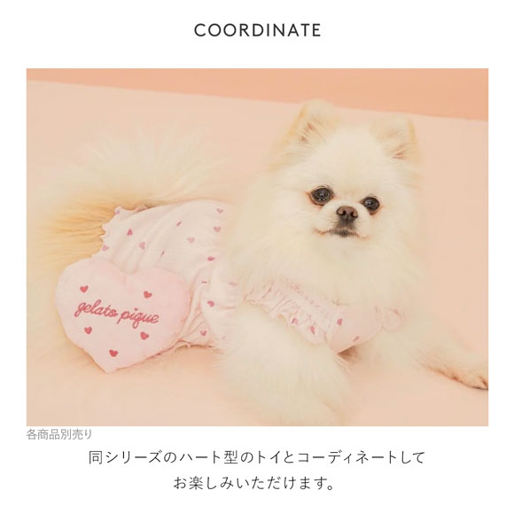 ジェラートピケ CAT&DOG Valentine ハート柄フリルワンピース ジェラピケ gelato pique