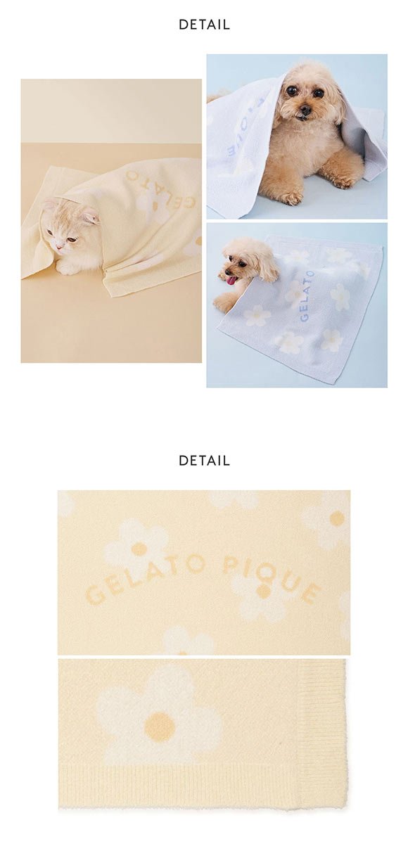 ジェラートピケ CAT&DOG スムーズィーフラワージャガードブランケット ジェラピケ gelato pique 猫の日