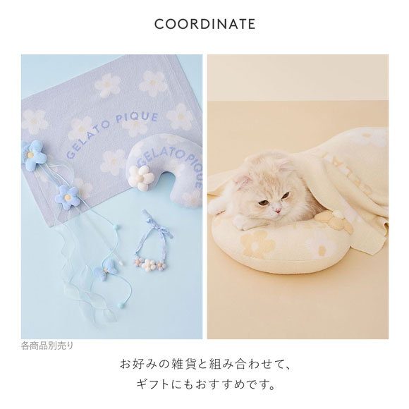 ジェラートピケ CAT&DOG スムーズィーフラワージャガードブランケット ジェラピケ gelato pique 猫の日
