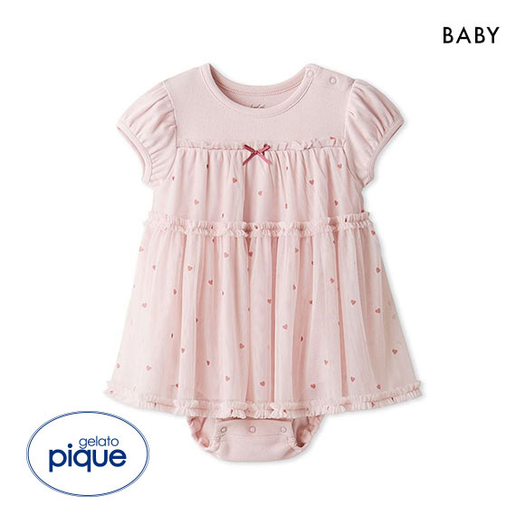 ジェラートピケ キッズアンドベイビー ベビー ハート柄チュールロンパース ジェラピケ ルームウェア gelato pique Kids＆Baby BABY