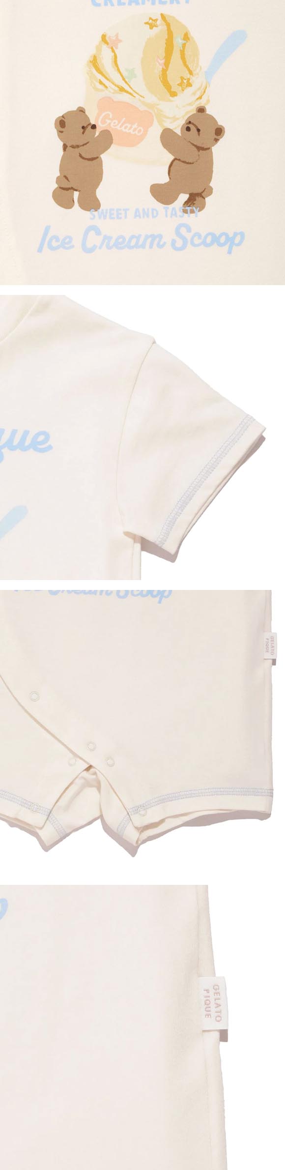 ジェラートピケ キッズアンドベイビー ベビー アイスクリームベアワンポイントロンパース ジェラピケ gelato pique Kids＆Baby BABY