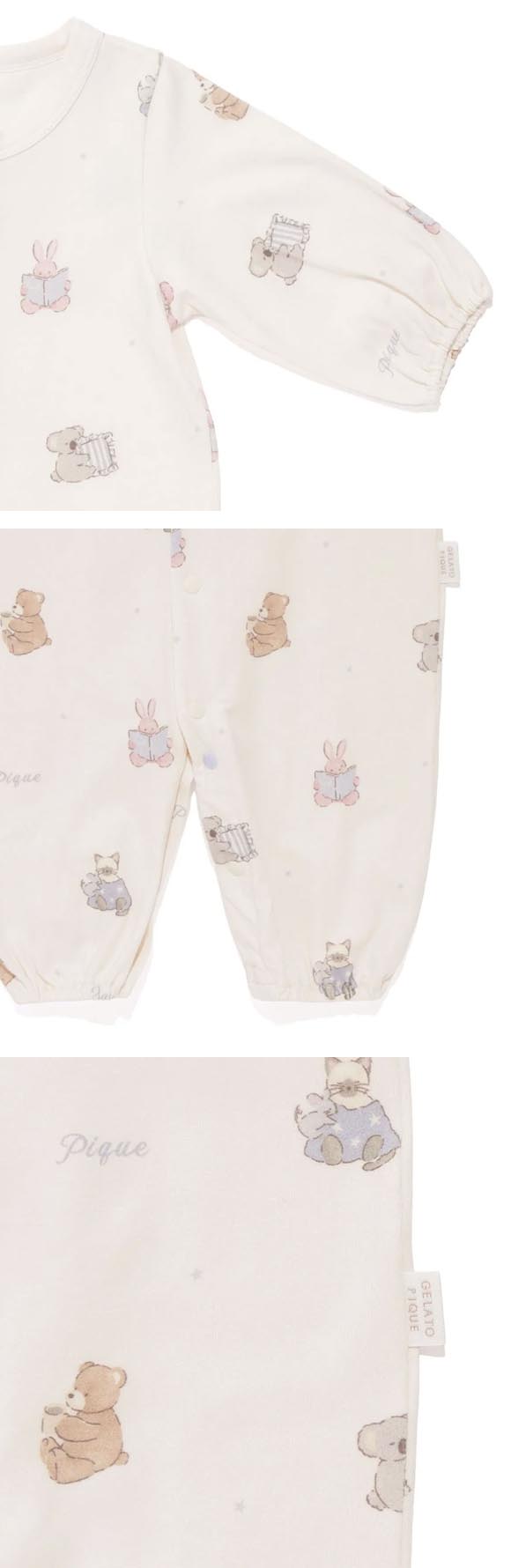 ジェラートピケ キッズアンドベイビー ベビー 新生児 おやすみアニマル柄2WAYオール ジェラピケ BABY gelato pique Kids＆Baby